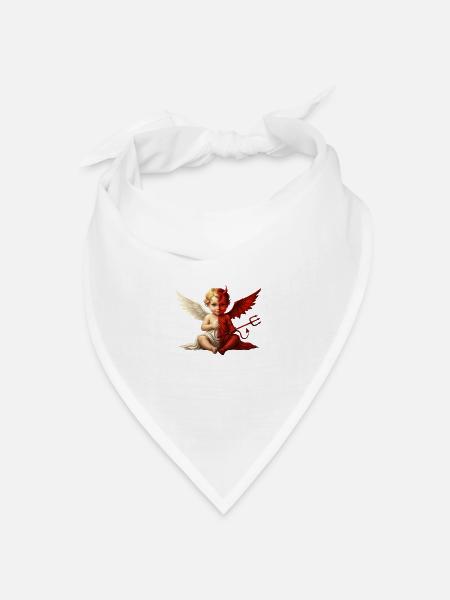 Dual Angel Devil Cherub - Bandana Dreieckstuch - Weiß