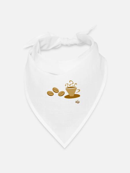 Kaffeetasse1 - Bandana Dreieckstuch - Weiß