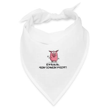 Ich glaub, mein Schwein pfeift - Bandana Dreieckstuch - Weiß - Vorne