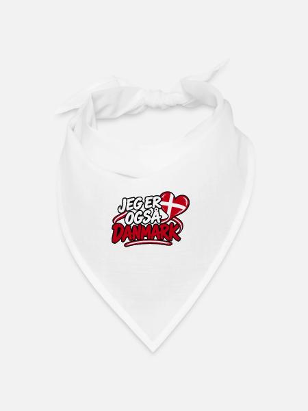 Ich bin auch Dänemark 🇩🇰 - Bandana Dreieckstuch - Weiß