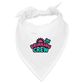 Drinking Crew Schriftzug Logo - Bandana Dreieckstuch - Weiß - Vorne