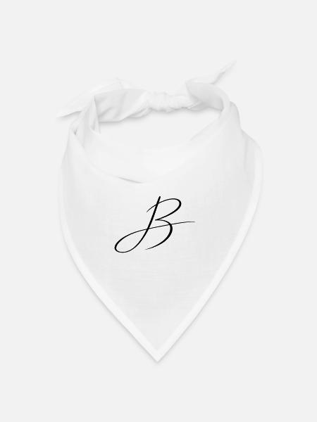 Name mit B Initiale für Ben Benjamin Bastian - Bandana Dreieckstuch - Weiß