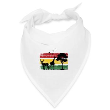 Afrika Safaritour Tiere Africa Five Urlaub - Bandana Dreieckstuch - Weiß - Vorne