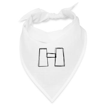 Fernglas handgezeichnet - Bandana Dreieckstuch - Weiß - Vorne