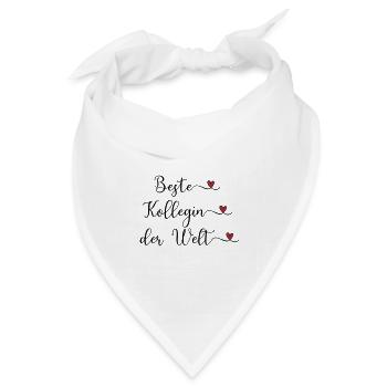 Beste Kollegin der Welt - Bandana Dreieckstuch - Weiß - Vorne