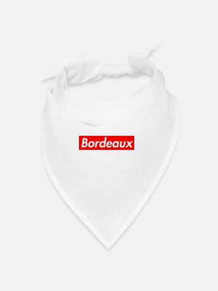 Bordeaux, Stadt in Frankreich - Bandana Dreieckstuch - Weiß