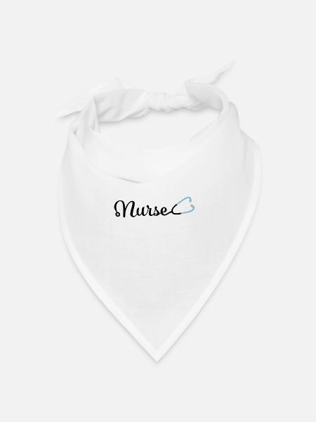 Krankenschwester - Bandana Dreieckstuch - Weiß