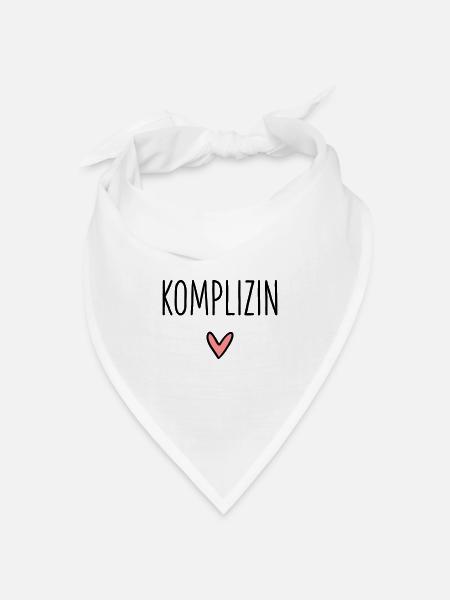 Komplizin Herz Geschenk Freundschaft Liebe - Bandana Dreieckstuch - Weiß