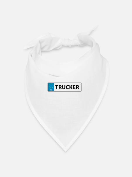 Nummernschild Trucker - Bandana Dreieckstuch - Weiß