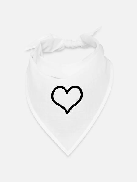 Herz - Bandana Dreieckstuch - Weiß
