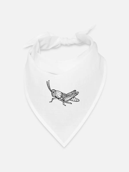 Grashüpfer Acrididae Insekt Schwarz - Bandana Dreieckstuch - Weiß