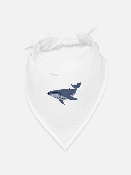 Blauwal, Wal - Bandana Dreieckstuch - Weiß