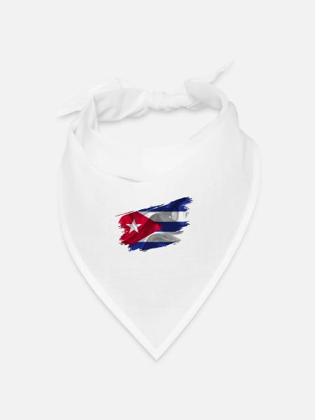 Kuba Flagge Kubanische Länder Fahne - Bandana Dreieckstuch - Weiß