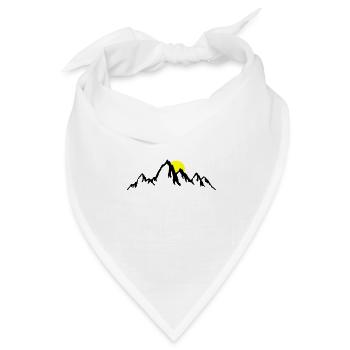 Berge, Berg und Sonne - Bandana Dreieckstuch - Weiß - Vorne