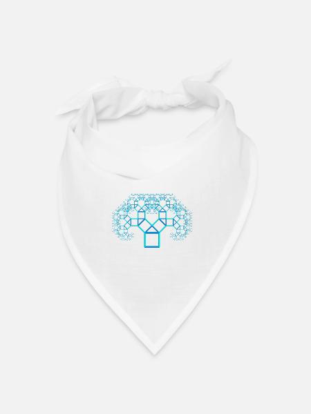 pythagoras tree - Bandana Dreieckstuch - Weiß