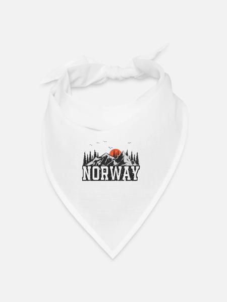 Norwegen - Bandana Dreieckstuch - Weiß