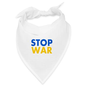 Stop war - Bandana Dreieckstuch - Weiß - Vorne