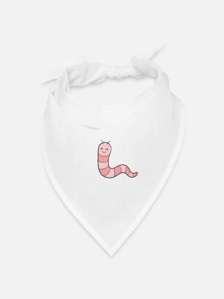 Wurm Regenwurm - Bandana Dreieckstuch - Weiß