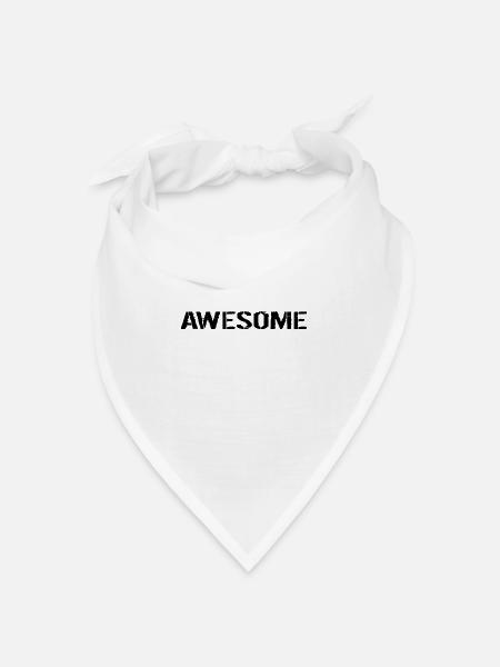 Awesome black - Bandana Dreieckstuch - Weiß