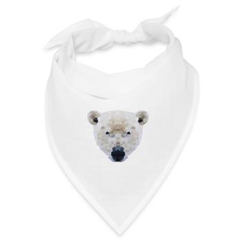 Eisbär Low Poly – International Polar Bear Day - Bandana Dreieckstuch - Weiß - Vorne