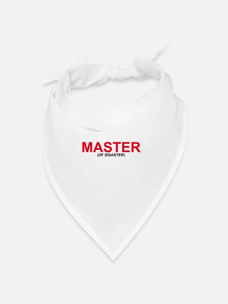 Lustiges "MASTER OF DISASTER" Design - Bandana Dreieckstuch - Weiß