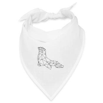 Seehund Robbe geometrisch - Bandana Dreieckstuch - Weiß - Vorne