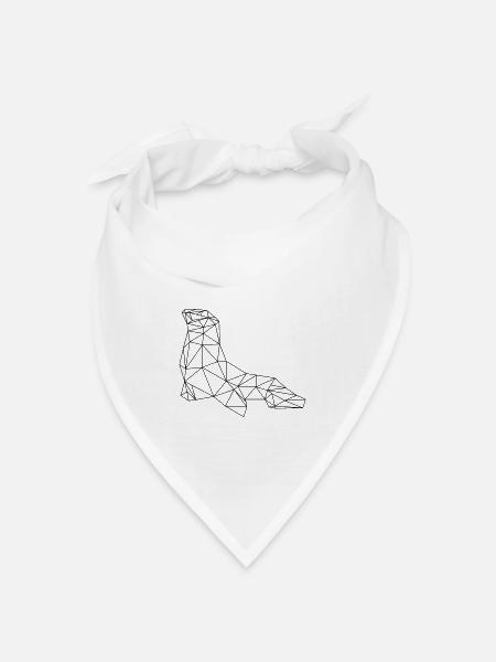 Seehund Robbe geometrisch - Bandana Dreieckstuch - Weiß