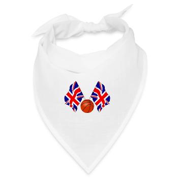 Zwei gekreuzte Großbritannien-Flaggen, Basketball - Bandana Dreieckstuch - Weiß - Vorne
