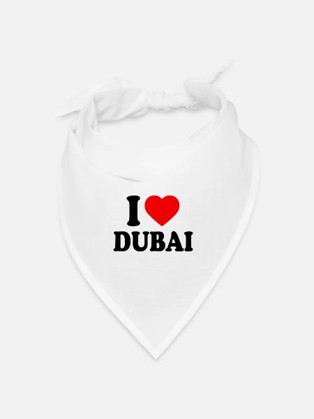 I love Dubai - Bandana Dreieckstuch - Weiß