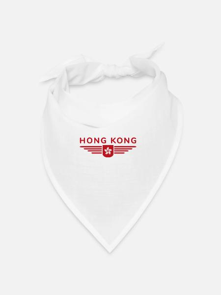 Ich liebe Honkong Fan, Design T-Shirt Outfit - Bandana Dreieckstuch - Weiß