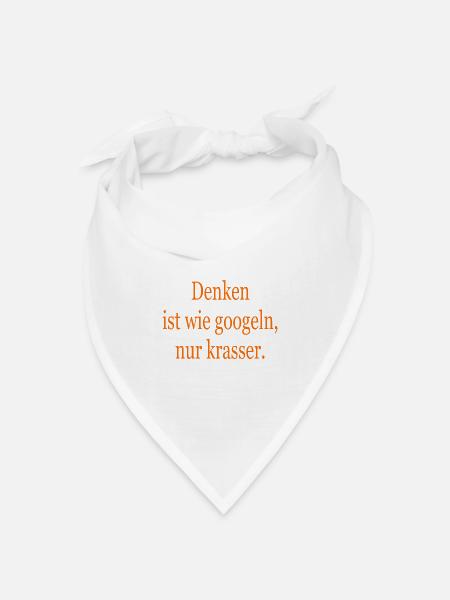 Denken - Bandana Dreieckstuch - Weiß