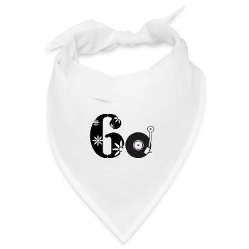 60er Sechzigster Sixties 60. - Bandana Dreieckstuch - Weiß - Vorne