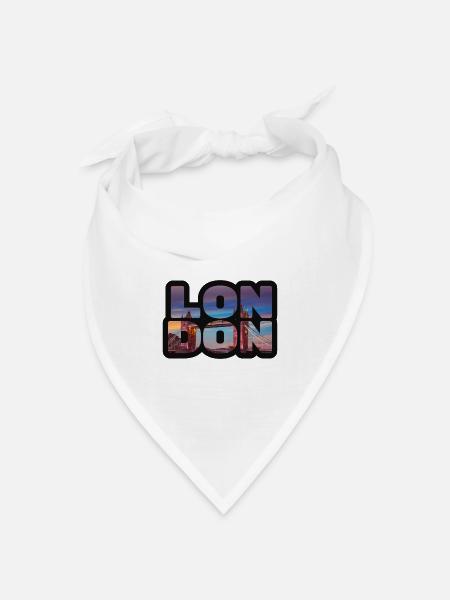 Londoner Skyline in Buchstaben - Bandana Dreieckstuch - Weiß