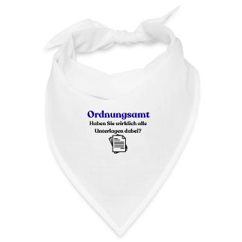 Ordnungsamt Blau Typo - Bandana Dreieckstuch - Weiß - Vorne