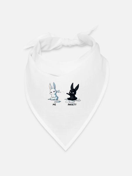 Angst Hase Meme Design - Bandana Dreieckstuch - Weiß