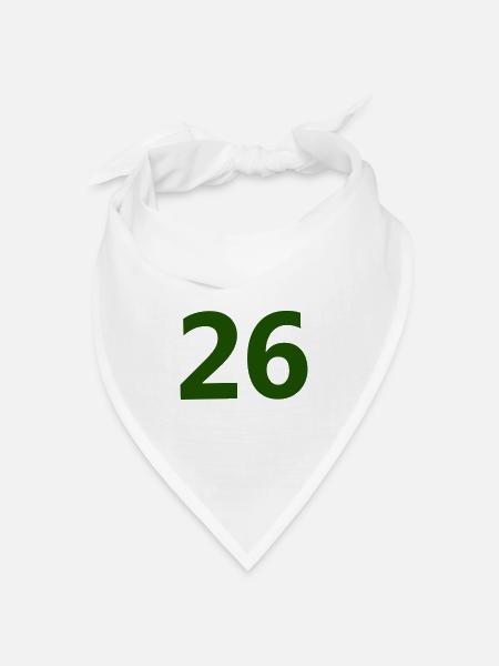 Zahl 26 - Bandana Dreieckstuch - Weiß