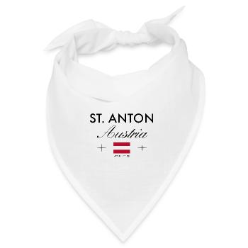 St. Anton am Arlberg Koordinaten Reise Souvenir - Bandana Dreieckstuch - Weiß - Vorne