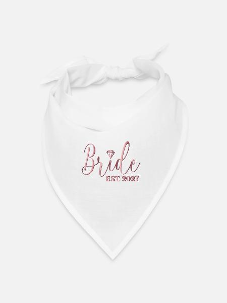 Hochzeitsbraut 2027 - Bandana Dreieckstuch - Weiß