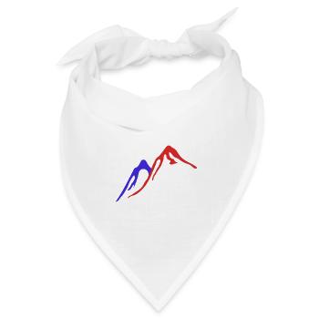 Rote und Blaue Berge in der Sonne - Bandana Dreieckstuch - Weiß - Vorne