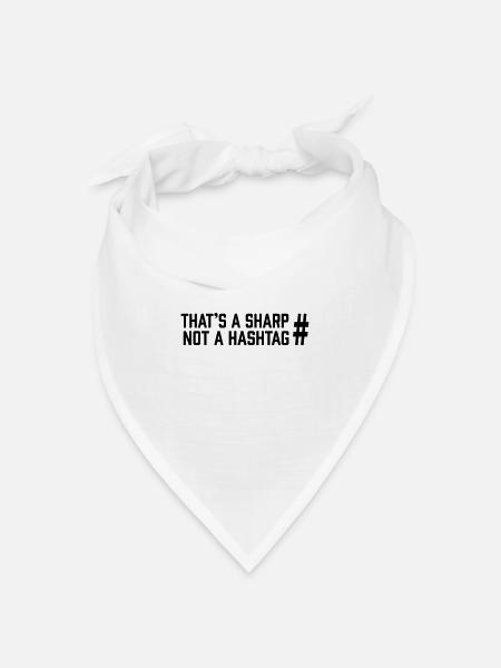 Sharp vs Hashtag - Bandana Dreieckstuch - Weiß