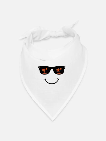 Sonnenbrille Smiley - Bandana Dreieckstuch - Weiß
