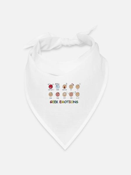 GEEK EMOTIONS - SCHWARZER TEXT - Bandana Dreieckstuch - Weiß