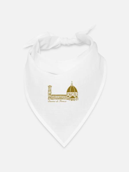 Dom Florenz, handgezeichnet - Bandana Dreieckstuch - Weiß