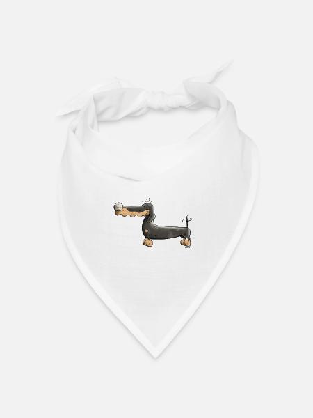 Darinka der Dackel - Bandana Dreieckstuch - Weiß