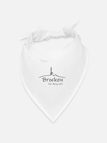 Harz Style - Brocken - Höchster Berg im Harz - Bandana Dreieckstuch - Weiß