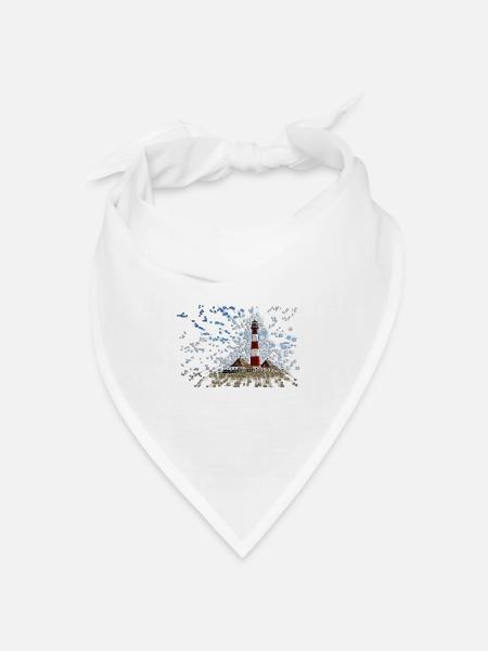 Westerhever Leuchtturm - Bandana Dreieckstuch - Weiß