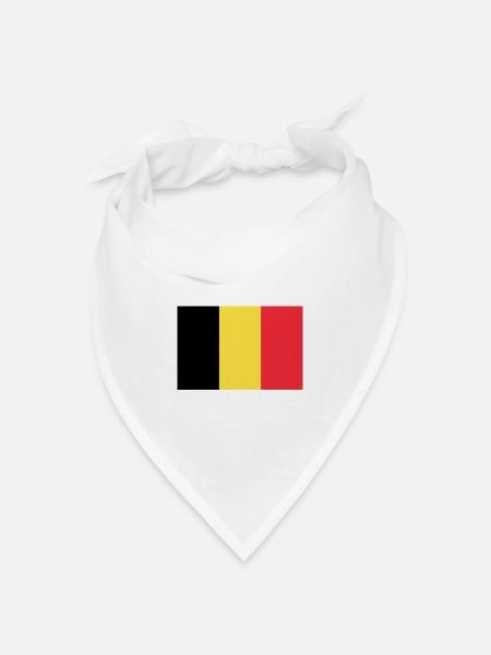 Aufkleber Flagge von Belgien Belgien Fahne Drapeau - Bandana Dreieckstuch - Weiß