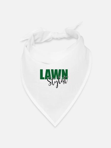 Rasen mähen - Bandana Dreieckstuch - Weiß