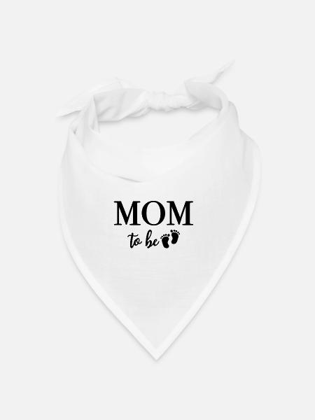 MOM TO BE Baby Schwangerschaft - Bandana Dreieckstuch - Weiß