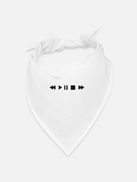 Play Button DJ AC - Bandana Dreieckstuch - Weiß